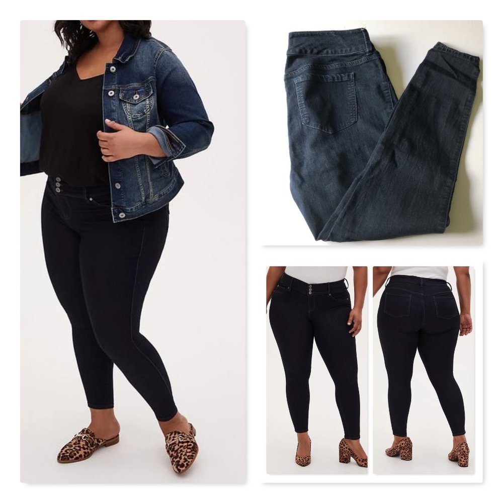 Torrid 3-Button Super Stretch Jegging Dark Wash Sz 10R